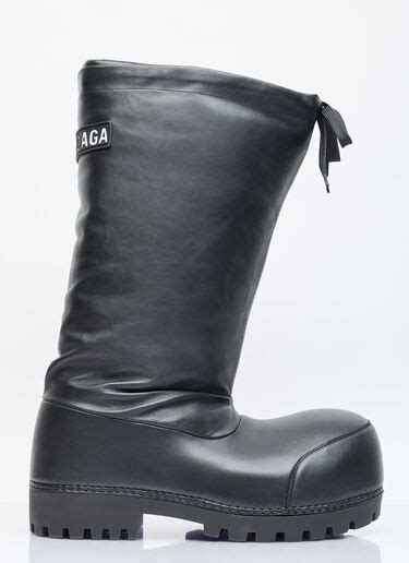 Balenciaga Men's' Alaska High Leather Boots in Black .